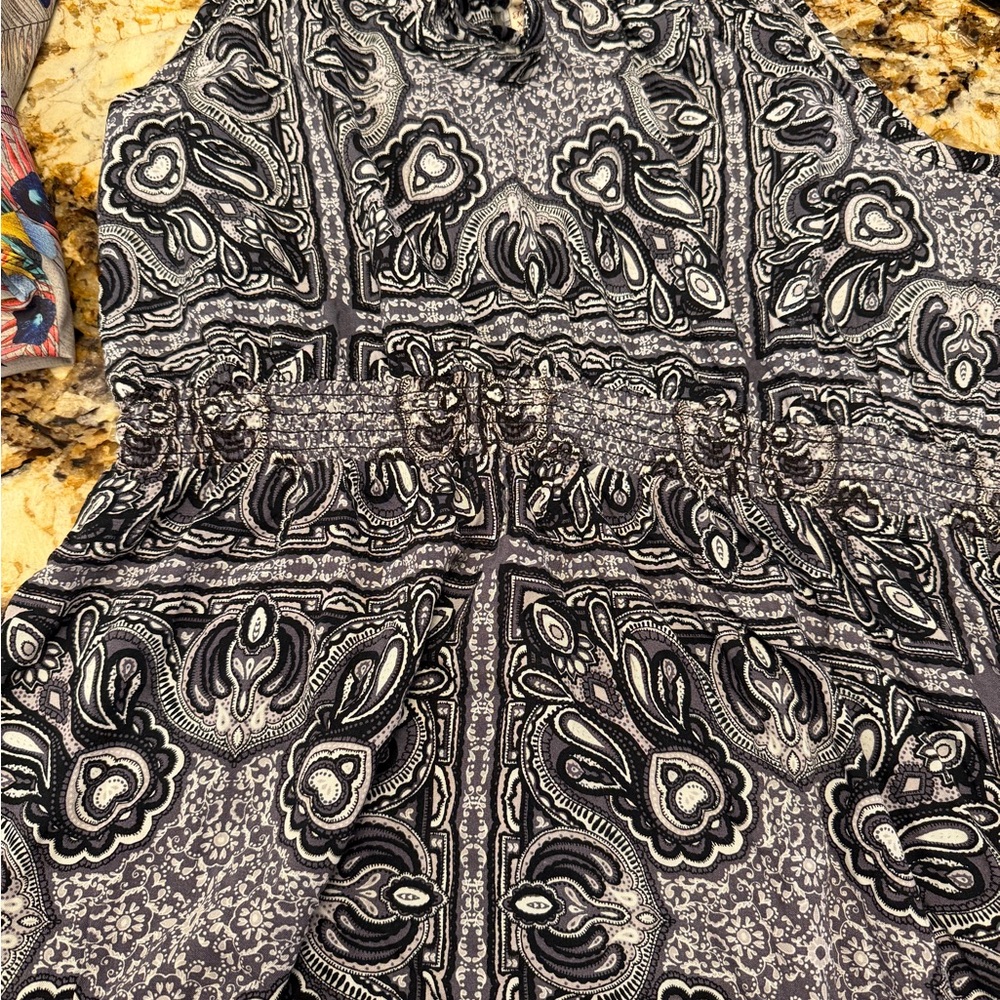 Black and White paisley maxi Dress